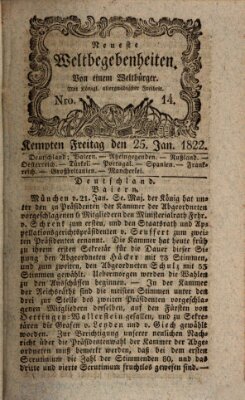 Neueste Weltbegebenheiten (Kemptner Zeitung) Freitag 25. Januar 1822