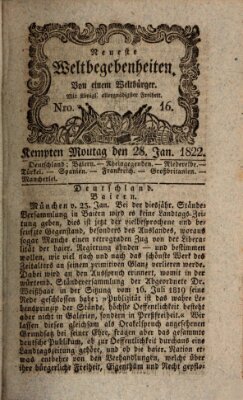 Neueste Weltbegebenheiten (Kemptner Zeitung) Montag 28. Januar 1822