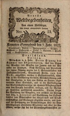 Neueste Weltbegebenheiten (Kemptner Zeitung) Samstag 9. Februar 1822