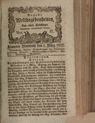 Neueste Weltbegebenheiten (Kemptner Zeitung) Mittwoch 6. März 1822