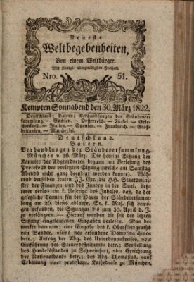 Neueste Weltbegebenheiten (Kemptner Zeitung) Samstag 30. März 1822