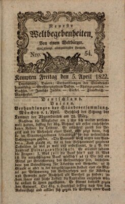 Neueste Weltbegebenheiten (Kemptner Zeitung) Freitag 5. April 1822