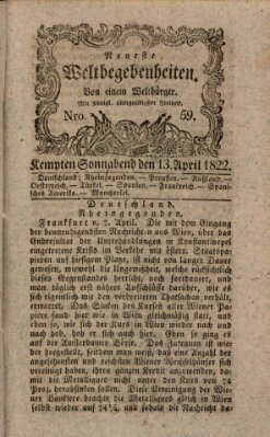 Neueste Weltbegebenheiten (Kemptner Zeitung) Samstag 13. April 1822