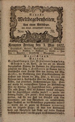 Neueste Weltbegebenheiten (Kemptner Zeitung) Freitag 3. Mai 1822