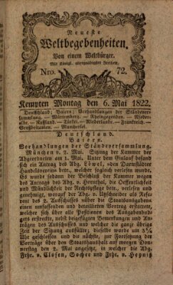 Neueste Weltbegebenheiten (Kemptner Zeitung) Montag 6. Mai 1822