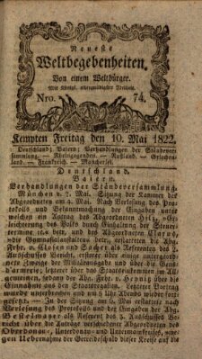 Neueste Weltbegebenheiten (Kemptner Zeitung) Freitag 10. Mai 1822