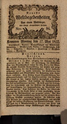 Neueste Weltbegebenheiten (Kemptner Zeitung) Montag 27. Mai 1822