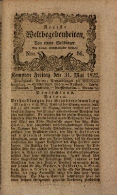 Neueste Weltbegebenheiten (Kemptner Zeitung) Freitag 31. Mai 1822