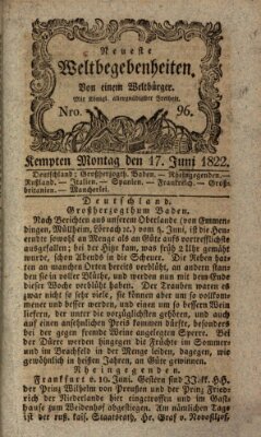 Neueste Weltbegebenheiten (Kemptner Zeitung) Montag 17. Juni 1822