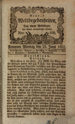 Neueste Weltbegebenheiten (Kemptner Zeitung) Montag 24. Juni 1822