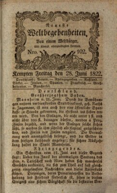 Neueste Weltbegebenheiten (Kemptner Zeitung) Freitag 28. Juni 1822