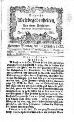 Neueste Weltbegebenheiten (Kemptner Zeitung) Montag 14. Oktober 1822