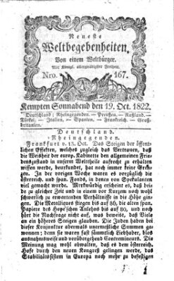 Neueste Weltbegebenheiten (Kemptner Zeitung) Samstag 19. Oktober 1822