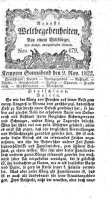 Neueste Weltbegebenheiten (Kemptner Zeitung) Samstag 9. November 1822