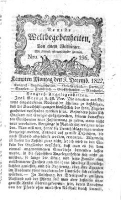 Neueste Weltbegebenheiten (Kemptner Zeitung) Montag 9. Dezember 1822