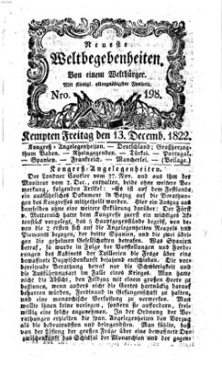 Neueste Weltbegebenheiten (Kemptner Zeitung) Freitag 13. Dezember 1822