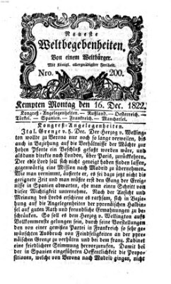 Neueste Weltbegebenheiten (Kemptner Zeitung) Montag 16. Dezember 1822