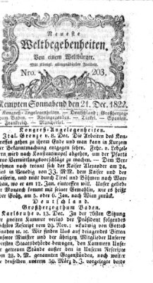 Neueste Weltbegebenheiten (Kemptner Zeitung) Samstag 21. Dezember 1822