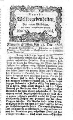 Neueste Weltbegebenheiten (Kemptner Zeitung) Montag 23. Dezember 1822