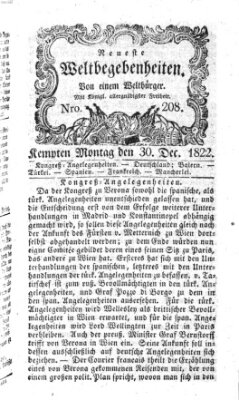 Neueste Weltbegebenheiten (Kemptner Zeitung) Montag 30. Dezember 1822