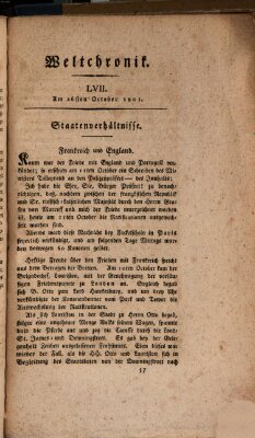 Weltchronik Montag 26. Oktober 1801