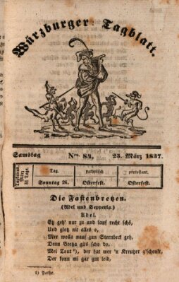 Würzburger Tagblatt Samstag 25. März 1837