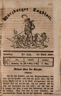 Würzburger Tagblatt Samstag 29. April 1837