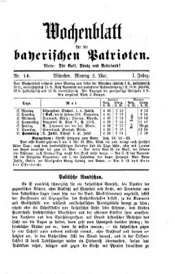 Wochenblatt für die bayerischen Patrioten Montag 2. Mai 1870