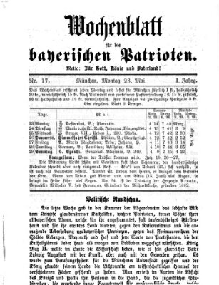 Wochenblatt für die bayerischen Patrioten Montag 23. Mai 1870