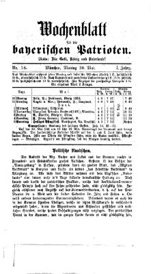 Wochenblatt für die bayerischen Patrioten Montag 30. Mai 1870