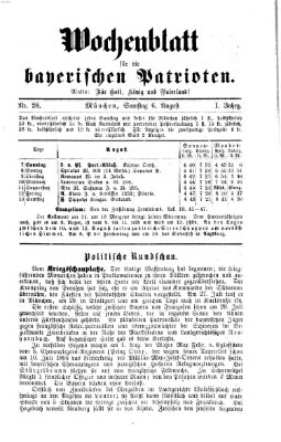 Wochenblatt für die bayerischen Patrioten Samstag 6. August 1870