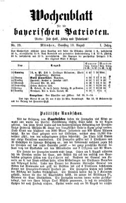 Wochenblatt für die bayerischen Patrioten Samstag 13. August 1870