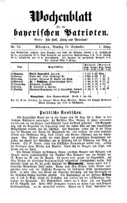 Wochenblatt für die bayerischen Patrioten Samstag 10. September 1870