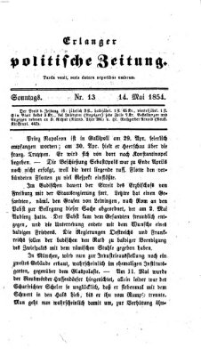 Erlanger politische Zeitung Sonntag 14. Mai 1854