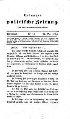 Erlanger politische Zeitung Mittwoch 24. Mai 1854