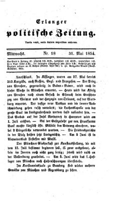 Erlanger politische Zeitung Mittwoch 31. Mai 1854