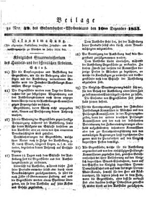 Grönenbacher Wochenblatt Samstag 10. Dezember 1853