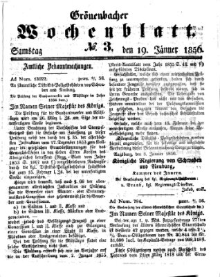 Grönenbacher Wochenblatt Samstag 19. Januar 1856