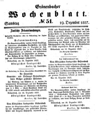 Grönenbacher Wochenblatt Samstag 19. Dezember 1857