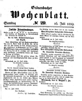 Grönenbacher Wochenblatt Samstag 16. Juli 1859