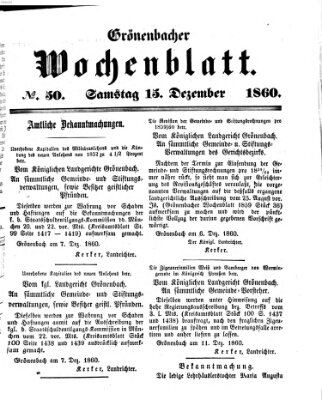 Grönenbacher Wochenblatt Samstag 15. Dezember 1860