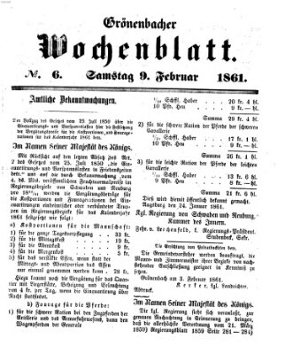 Grönenbacher Wochenblatt Samstag 9. Februar 1861