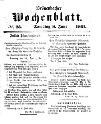 Grönenbacher Wochenblatt Samstag 8. Juni 1861