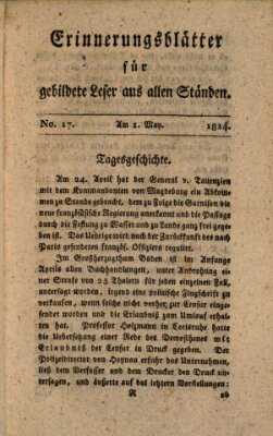 Erinnerungs-Blätter für gebildete Leser aus allen Ständen Sonntag 1. Mai 1814