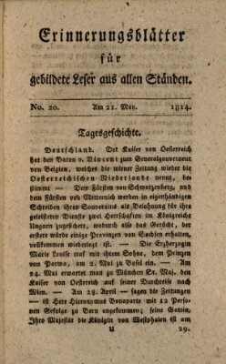 Erinnerungs-Blätter für gebildete Leser aus allen Ständen Sonntag 22. Mai 1814