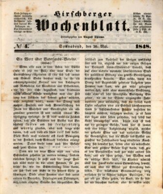 Hirschberger Wochenblatt Samstag 20. Mai 1848