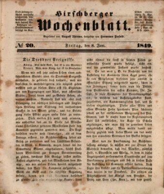 Hirschberger Wochenblatt Freitag 8. Juni 1849