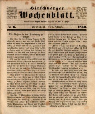 Hirschberger Wochenblatt Samstag 9. Februar 1850