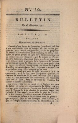 Bulletin Sonntag 18. Dezember 1791