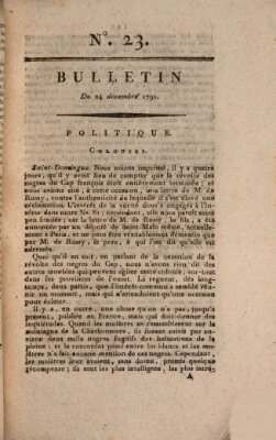 Bulletin Samstag 24. Dezember 1791